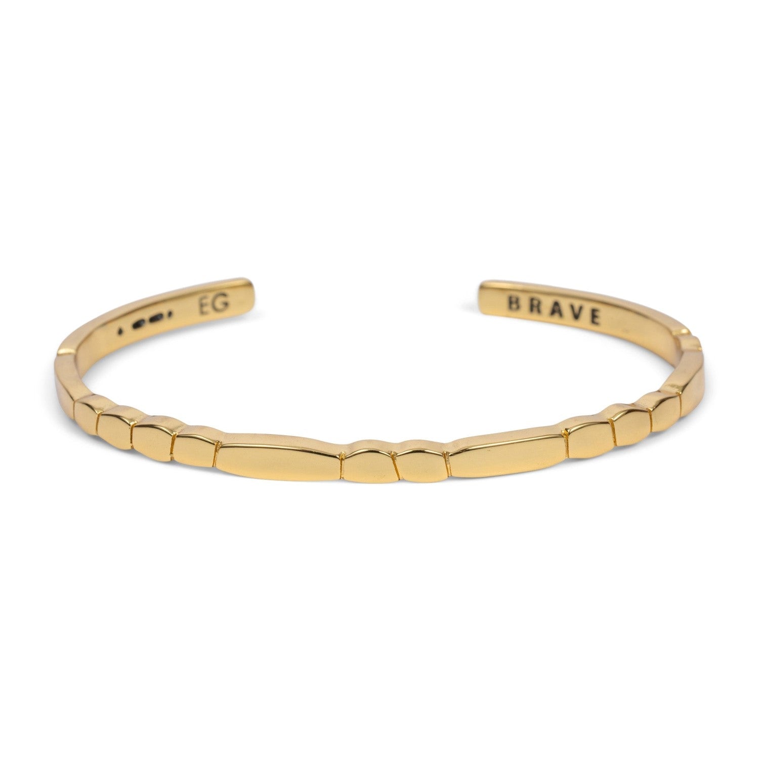 Morse Code Gold Cuff Bracelet - Brave