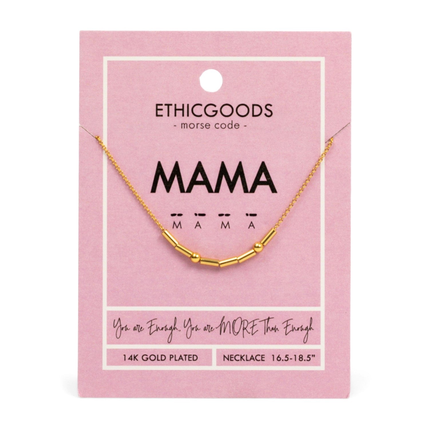 Morse Code Gold Beaded Necklace - Mama