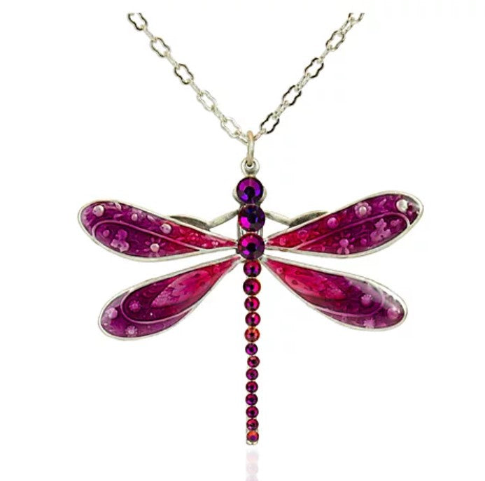 Magenta Dragonfly Necklace