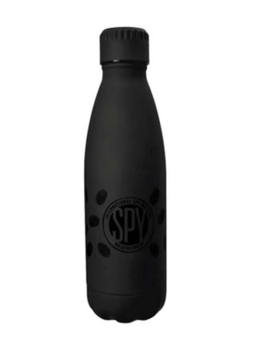Black Matte Spy Water Bottle With Fingerprints