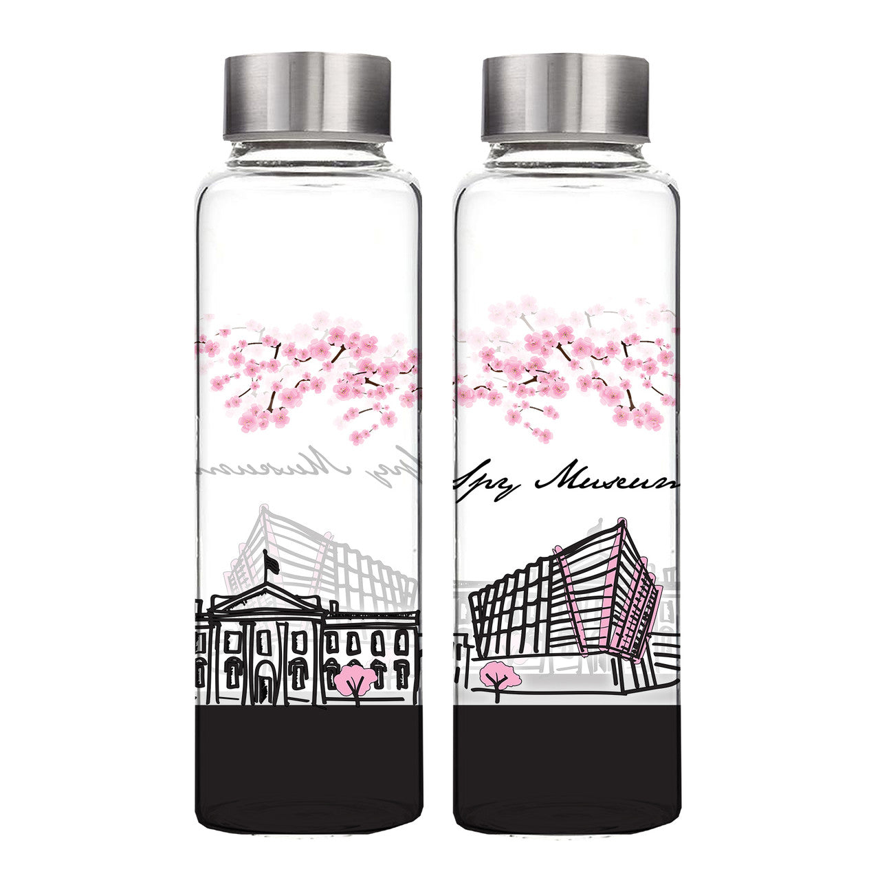 Cherry Blossom Glass Water Bottle
