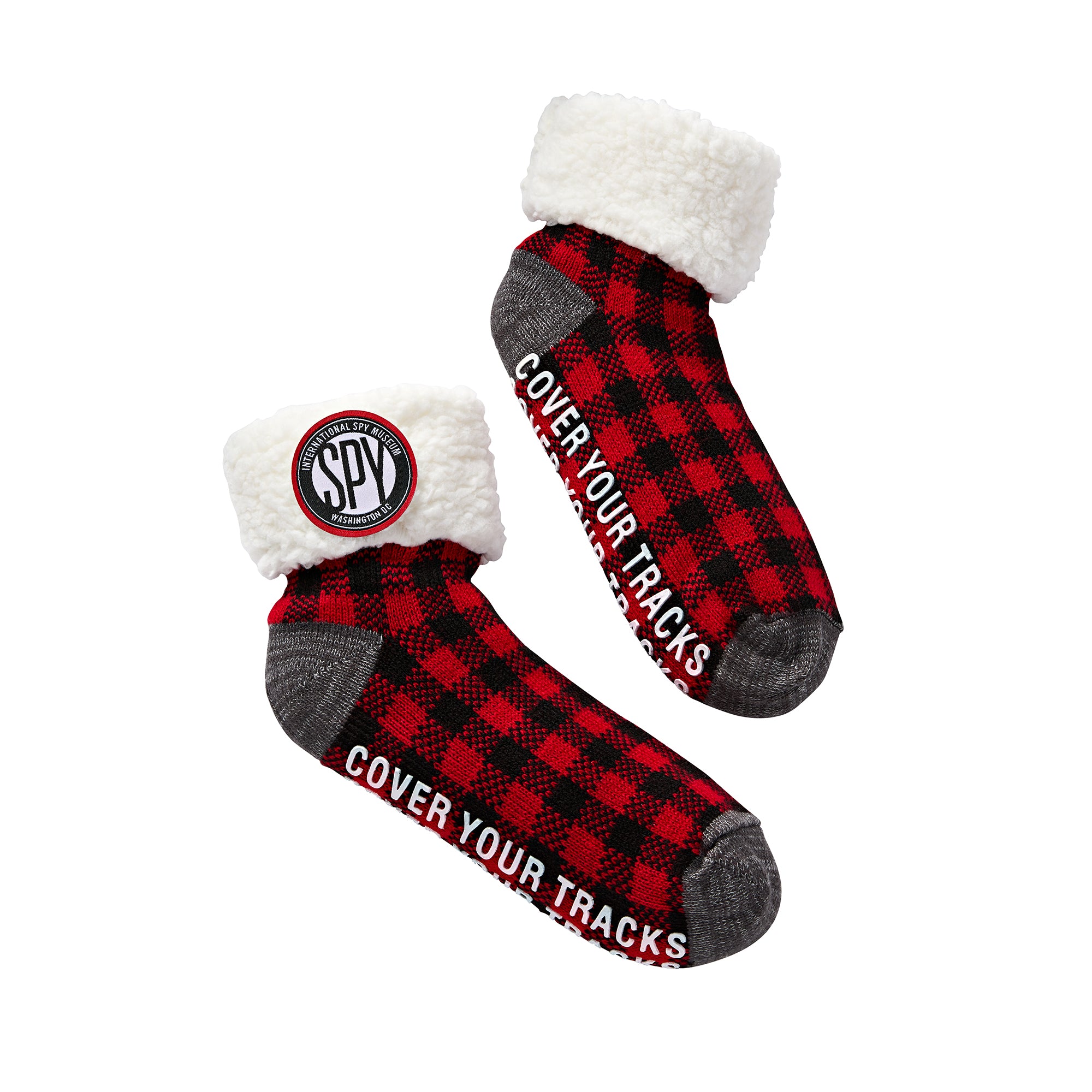 Cover Your Tracks Adult Grip Sherpa Socks