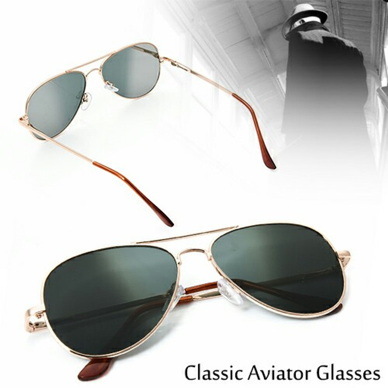 Adult Rearview Aviator Glasses (Unisex)